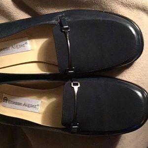 Etienne aigner leather and suede loafers.